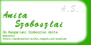 anita szoboszlai business card